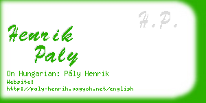henrik paly business card